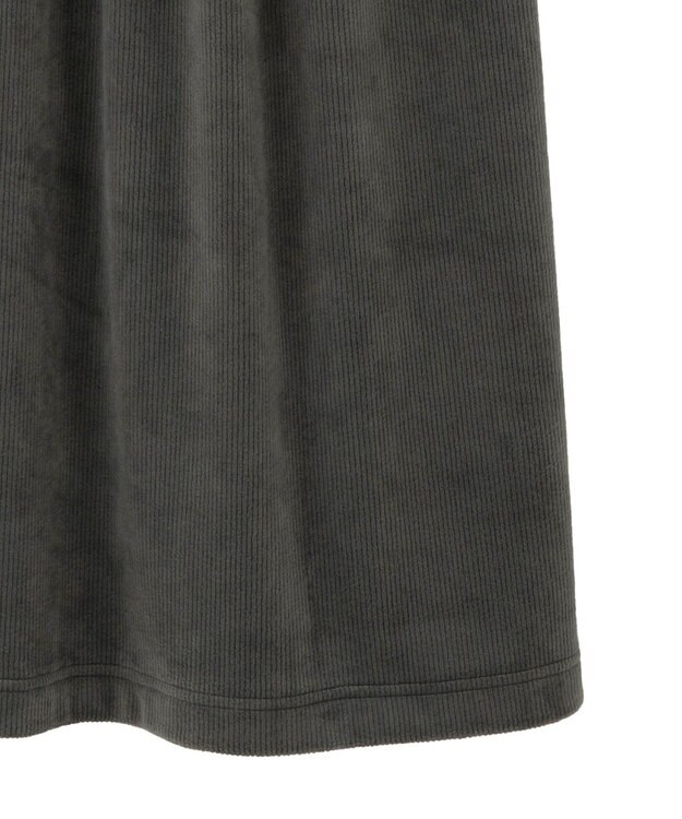 Green Parks ぽかぽか裏起毛ベロアＩラインスカート Charcoal Gray