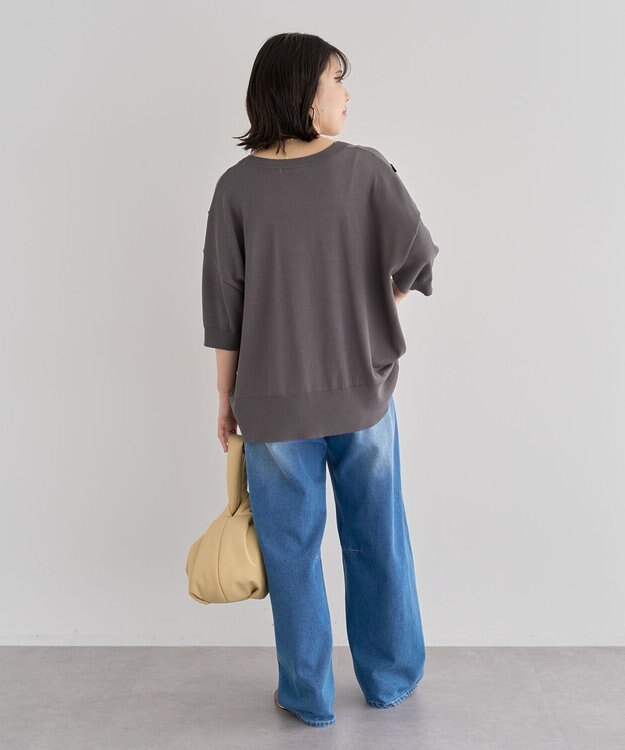 Green Parks 刺繍コードＶネックフレンチカーディガン Gray