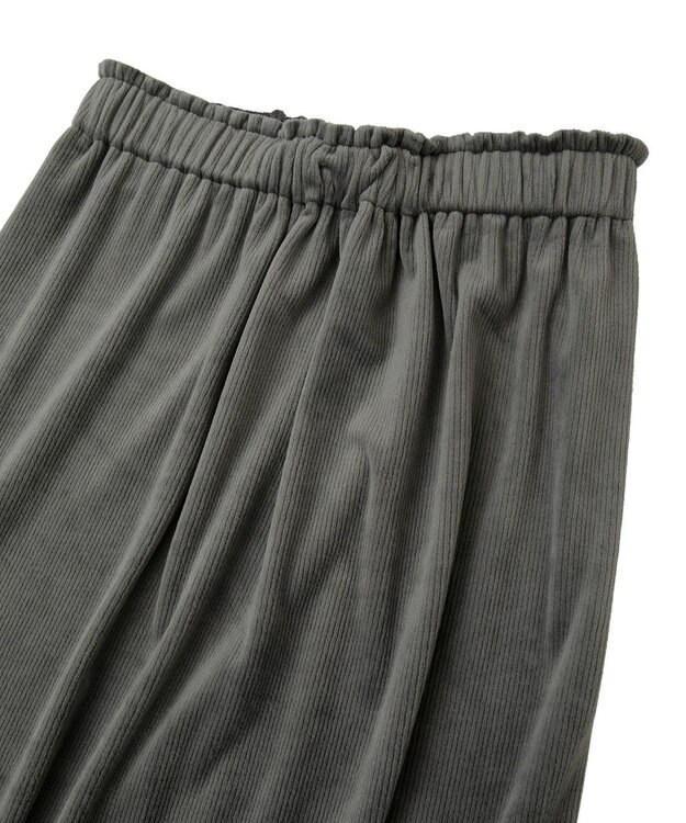 Green Parks ぽかぽか裏起毛ベロアＩラインスカート Charcoal Gray