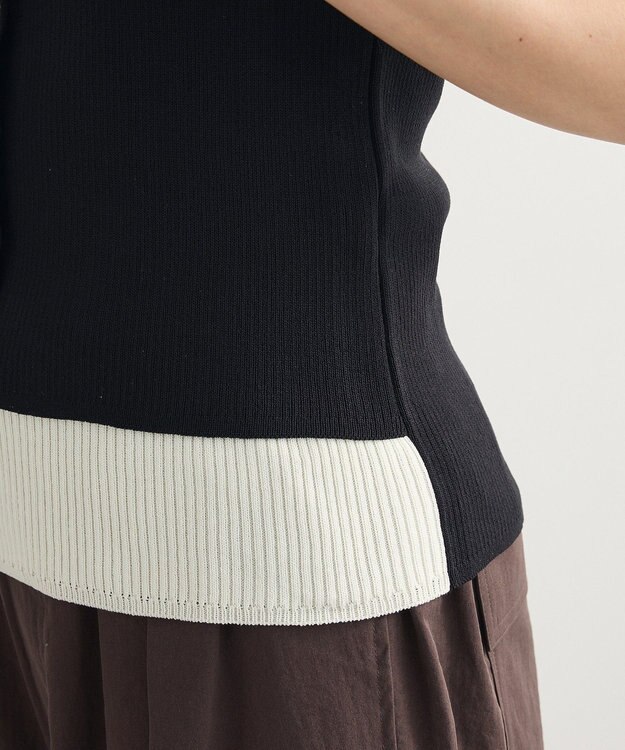 Green Parks ・Ｐｅｔｉｔ　Ｆｌｅｕｒ　バイカラーレイヤードニット Black