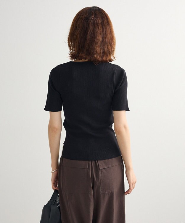 Green Parks ・Ｐｅｔｉｔ　Ｆｌｅｕｒ　バイカラーレイヤードニット Black