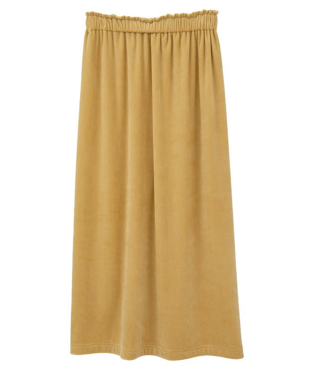 Green Parks ぽかぽか裏起毛ベロアＩラインスカート Yellow