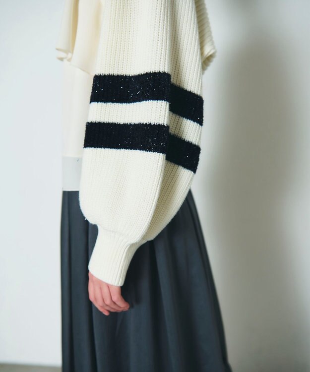 GRACE CONTINENTAL 畦ショートニットカーディガン ホワイト