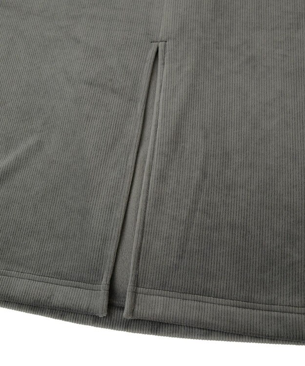 Green Parks ぽかぽか裏起毛ベロアＩラインスカート Charcoal Gray