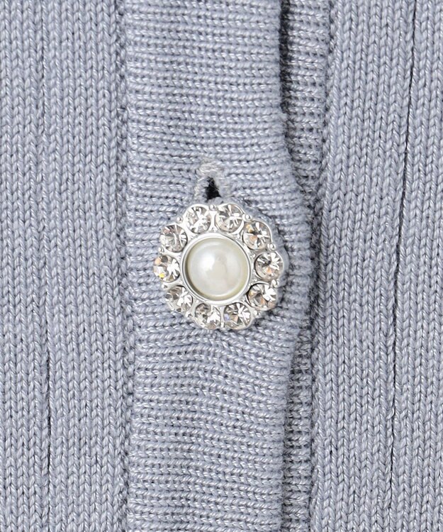 Feroux 【洗える】ビジューボタン カーディガン ブルー系