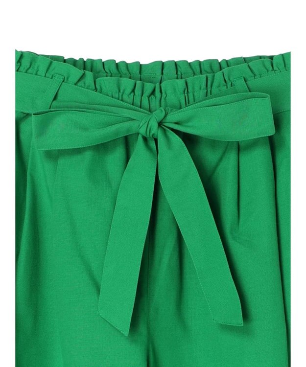Green Parks 綿麻混リボン付ワイドパンツ Light Green