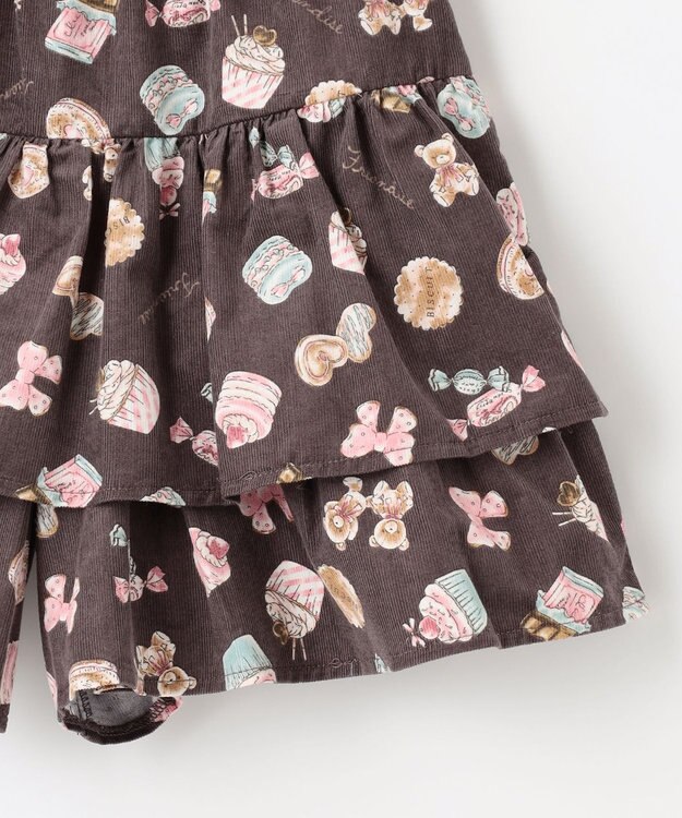ANY KIDS スイーツ プリント キュロット ブラウン系
