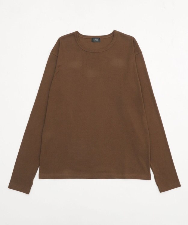 WEGO タイトフィットリブT（長袖） ブラウン