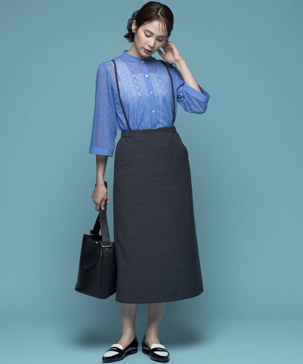 組曲 ラッセルレース ブラウス ラベンダーブルー系