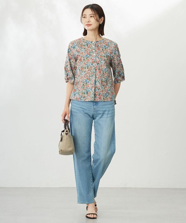 J.PRESS LADIES 【洗える】LIBERTY ボートネック ブラウス ピンク系