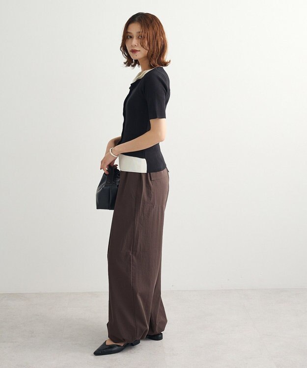 Green Parks ・Ｐｅｔｉｔ　Ｆｌｅｕｒ　バイカラーレイヤードニット Black