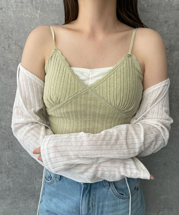 WEGO レースニットビスチェ グリーン