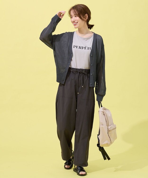 ANY メッシュカーディガン チャコール