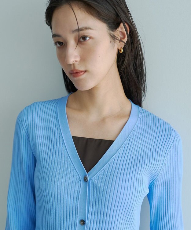 YECCA VECCA ペプラムカーディガン Blue