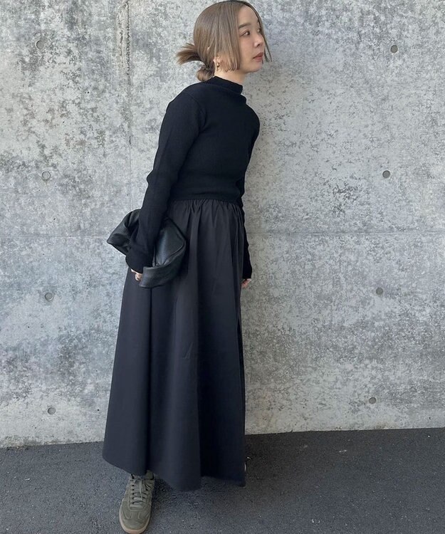 Green Parks AnriettMusee  リブニットドッキングワンピース Off White