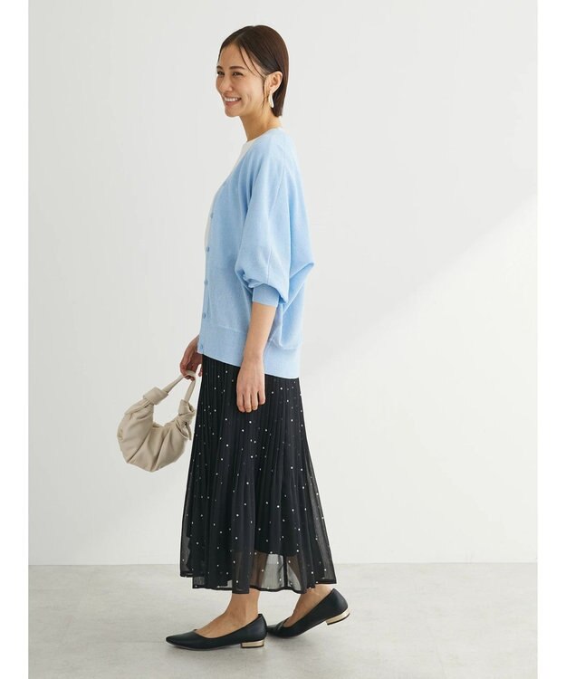 Green Parks ＵＶカット加工　ドルマンニットカーディガン Blue