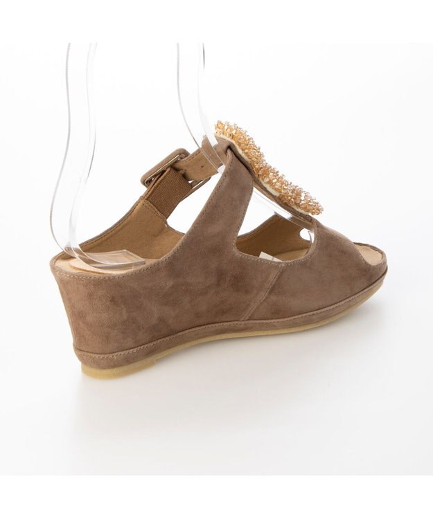 MODE ET JACOMO <D'ICI>ビジュー付きTストラップサンダル オークスエード