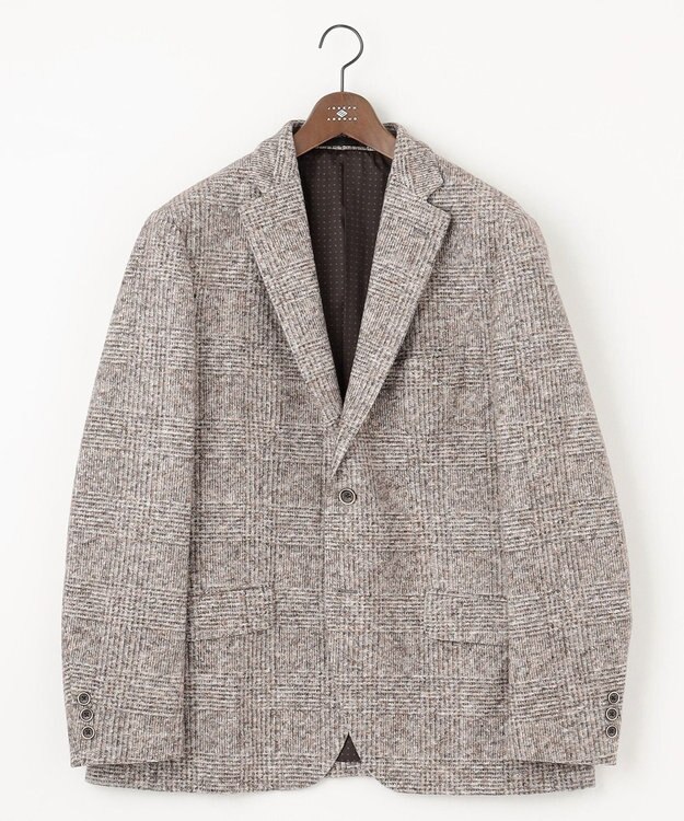 JOSEPH ABBOUD 【キングサイズ・ストレッチ/イタリア素材/軽量】スライバーチェック ジャケット ベージュ系4