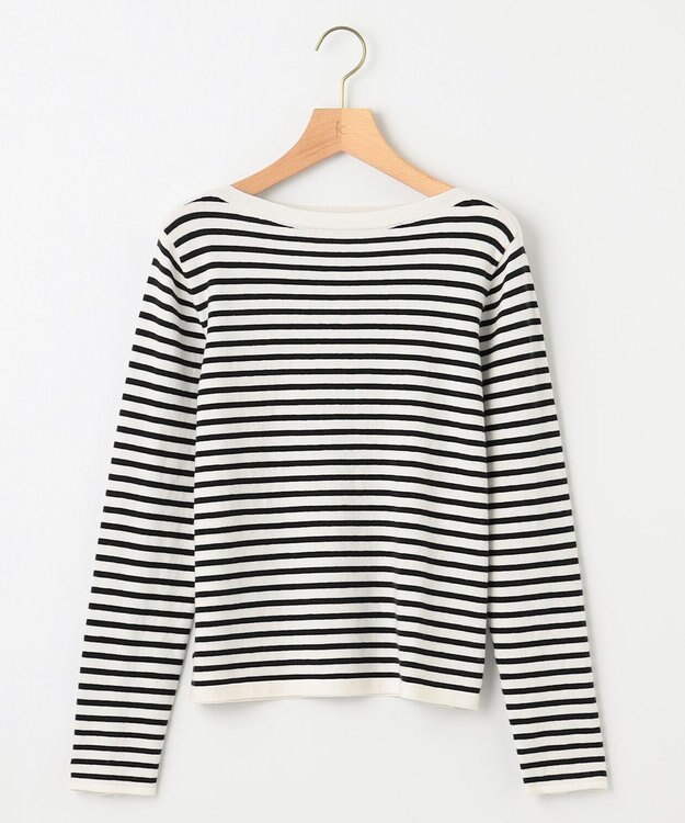 組曲 シルク混ニットロングＴシャツ アイボリー系1