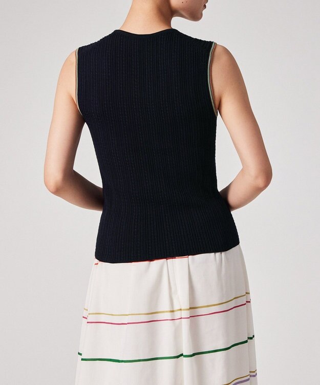 Paul Smith ストライプポイント Vネックニット ネイビー