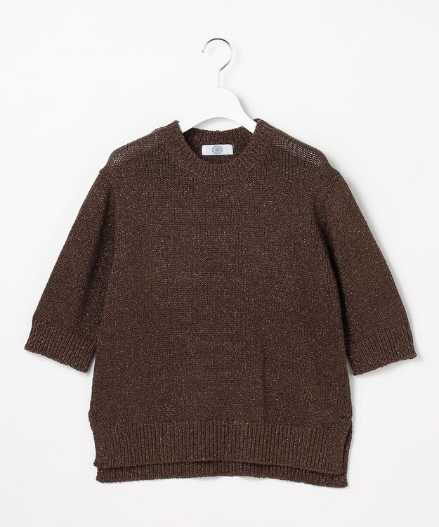 J.PRESS LADIES STARFALL ラメ ニット ダークブラウン系