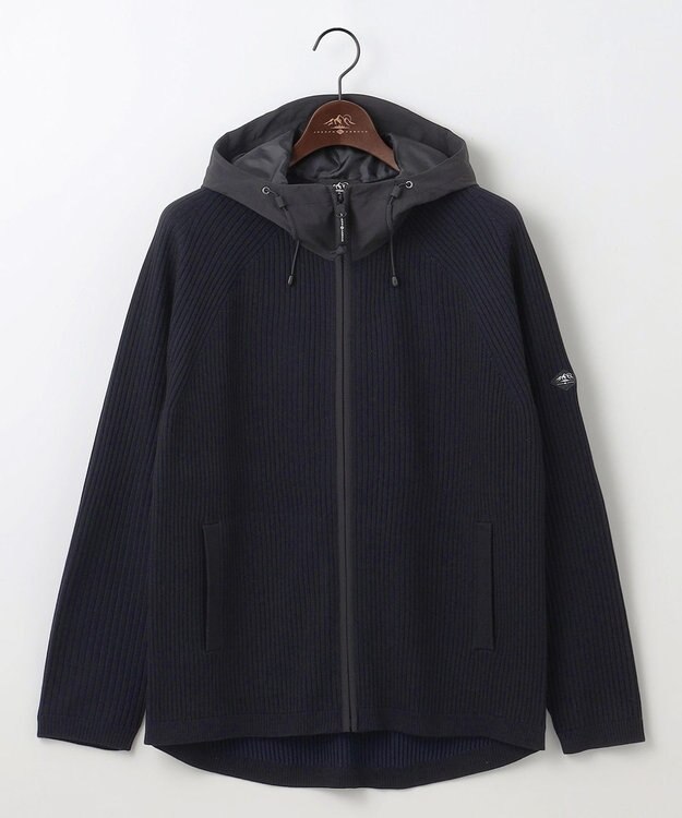 JOSEPH ABBOUD MOUNTAIN 【軽さ/ストレッチ】 CORDURA COTTON アウトドアニットパーカー ブラック系