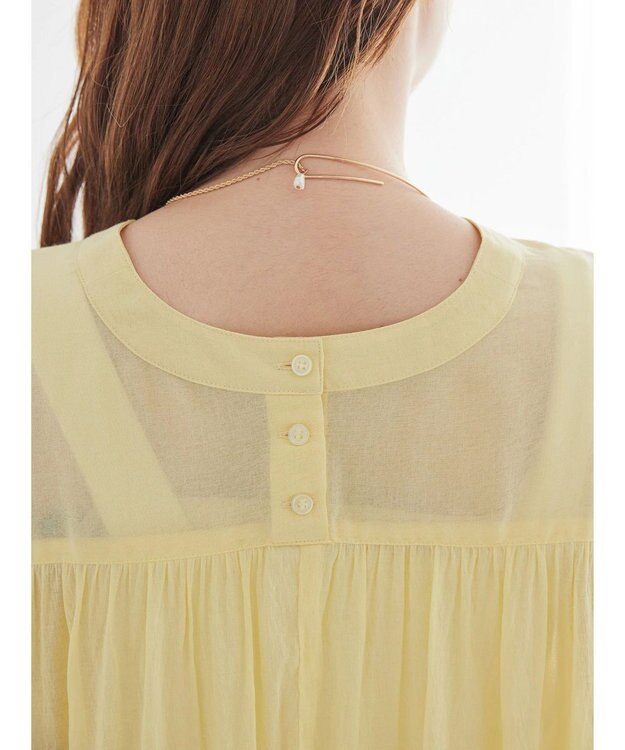 AMERICAN HOLIC バックギャザーＶネックシアーシャツ Light Yellow