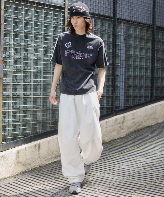 WEGO 【ユニセックス着用ITEM】スリーブラインロゴBIG　T（SS） ブラック