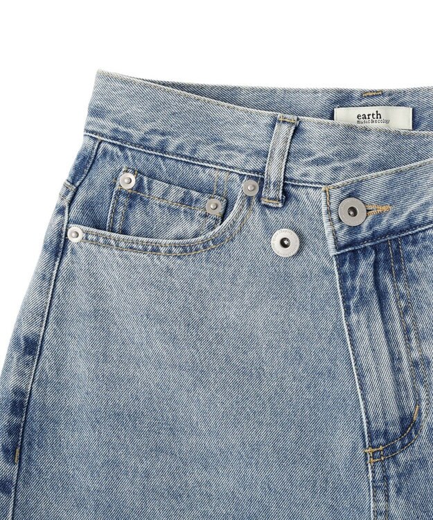 earth music&ecology ウエストアシメデニムパンツ Light Indigo
