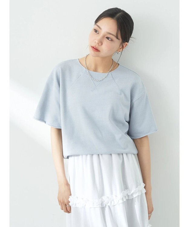 earth music&ecology デザインネックウラケプルオーバー Sax