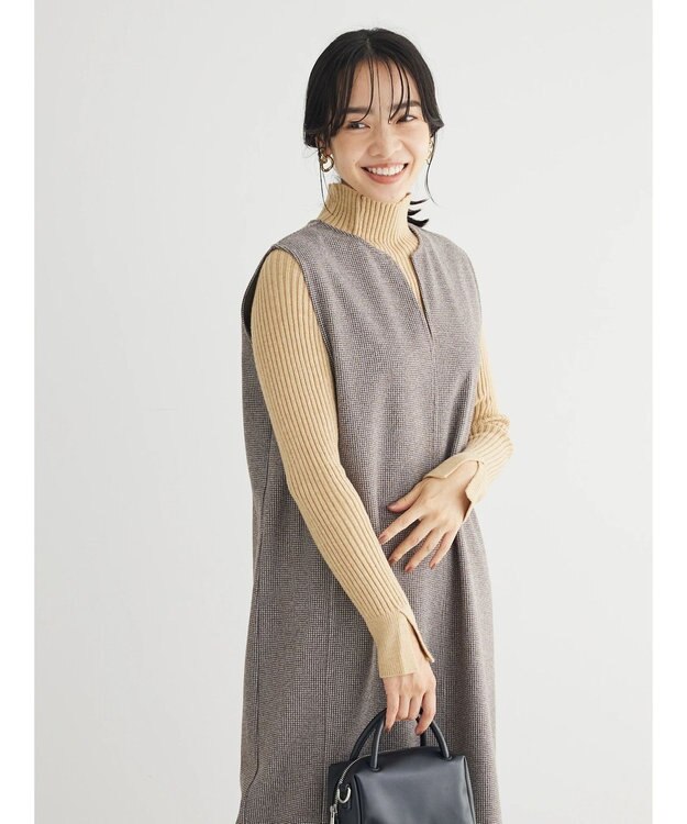 Green Parks ・Ｐｅｔｉｔ　Ｆｌｅｕｒ　ボトルネックリブニット Light Beige