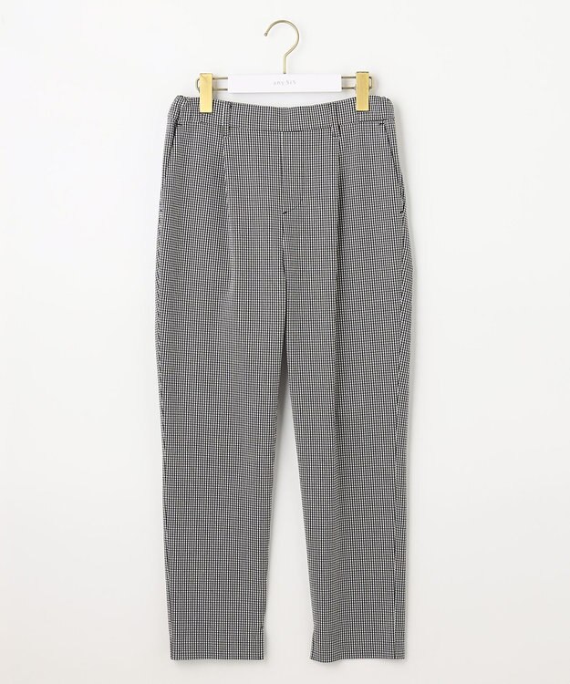 ANY SIS 【洗える】さらさらストレッチ テーパード パンツ ギンガムチェック