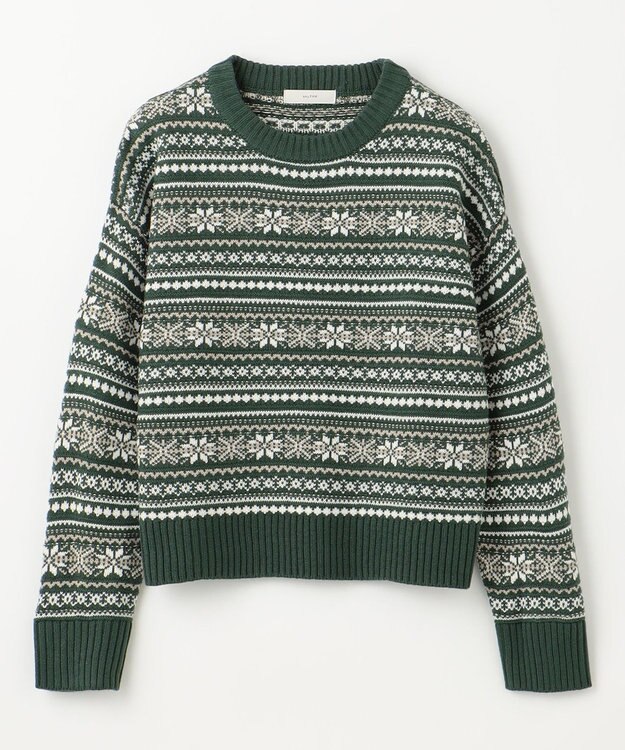 ANY 【洗濯機可能】ソフトアクリルスノージャガードニット グリーン