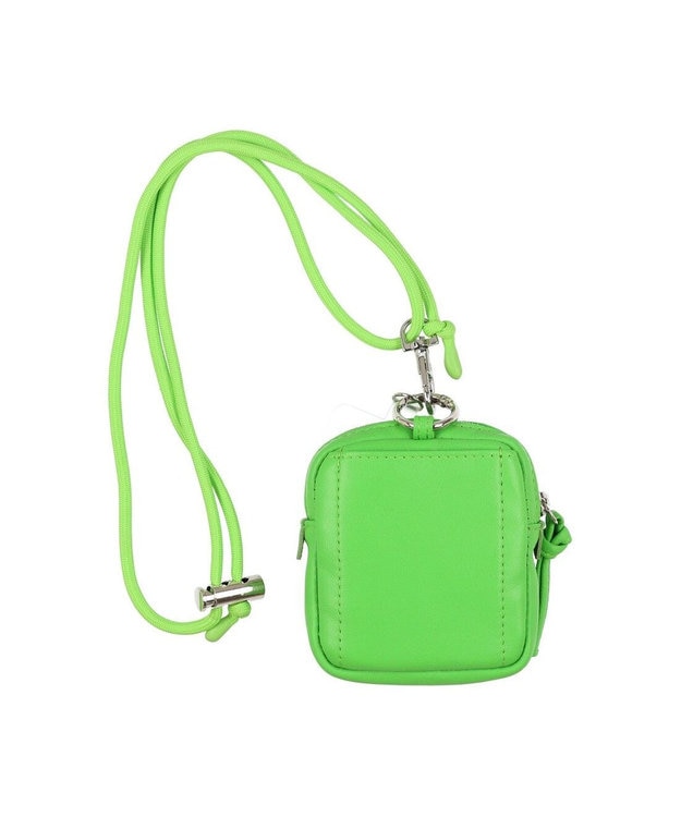 UNBILLION ペルケ perche / 蛍光レザーストラップ付き・チャームポーチショルダー グリーン