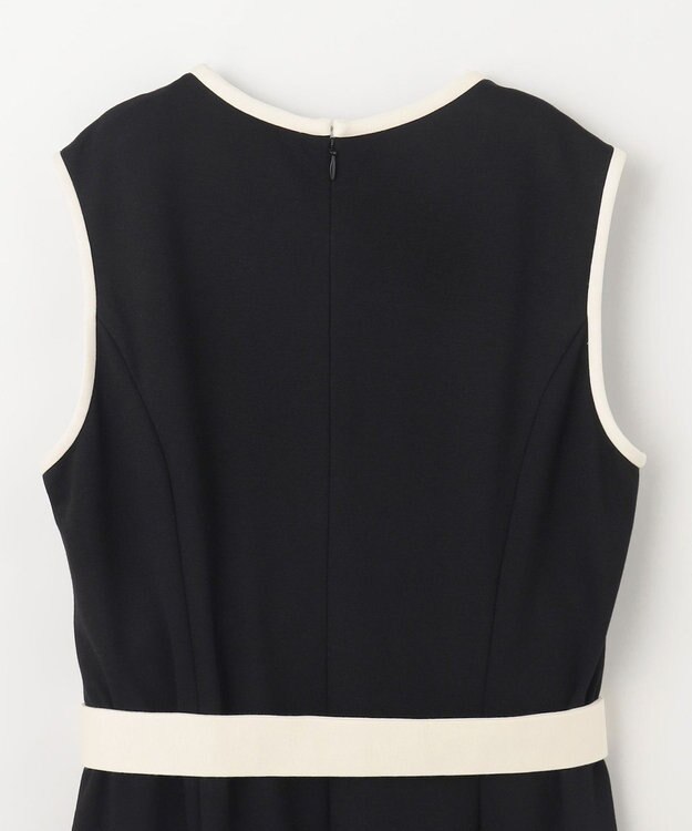 GRACE CONTINENTAL 配色ポンチフレアワンピース ブラック