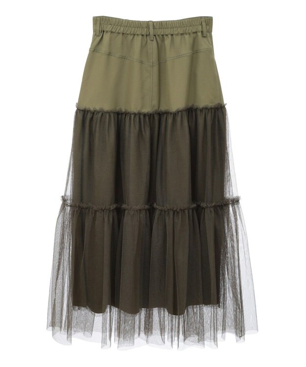Green Parks ・ELENCARE DUE ハイブリットティアードスカート Khaki