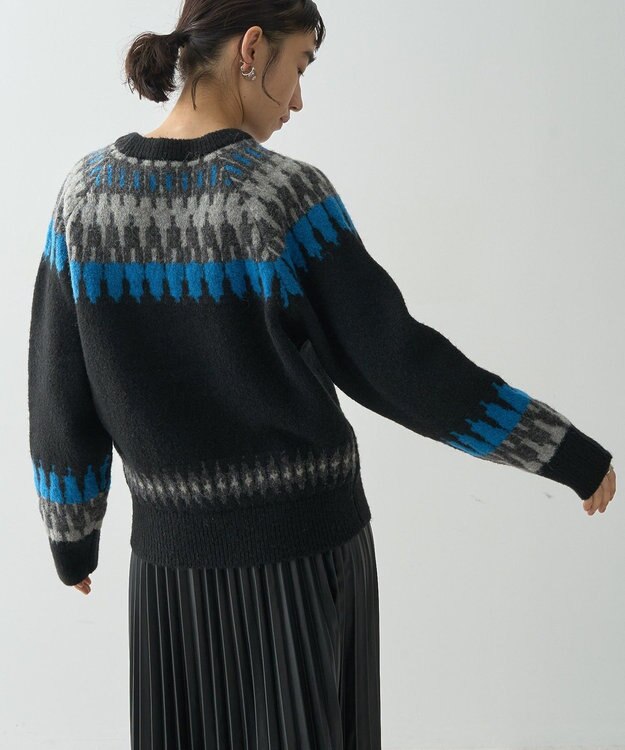 AMERICAN HOLIC ノルディック柄ニットプルオーバー Gray Mixture