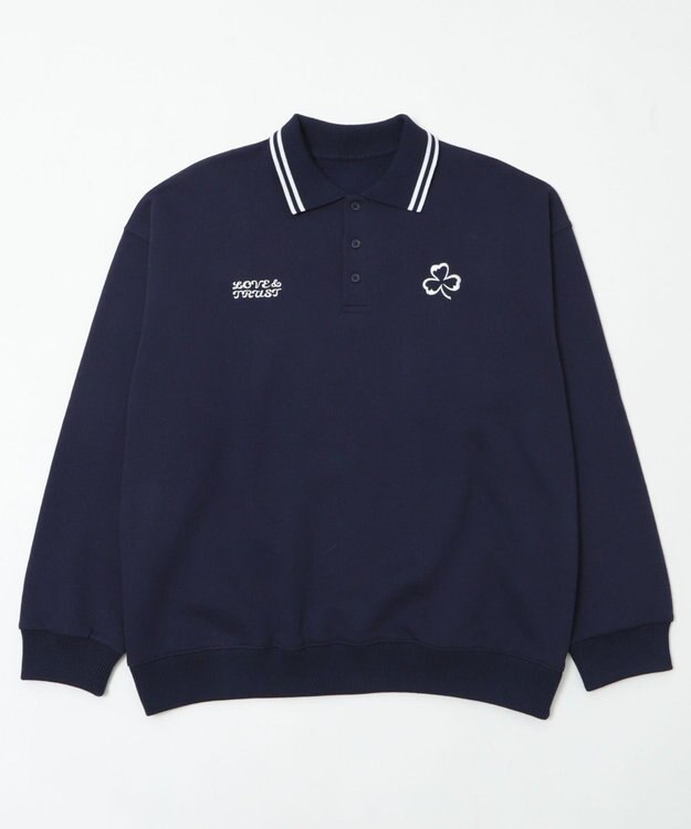 WEGO 【ユニセックス着用ITEM/MLサイズ展開】モチーフロゴポロスウェット ネイビー