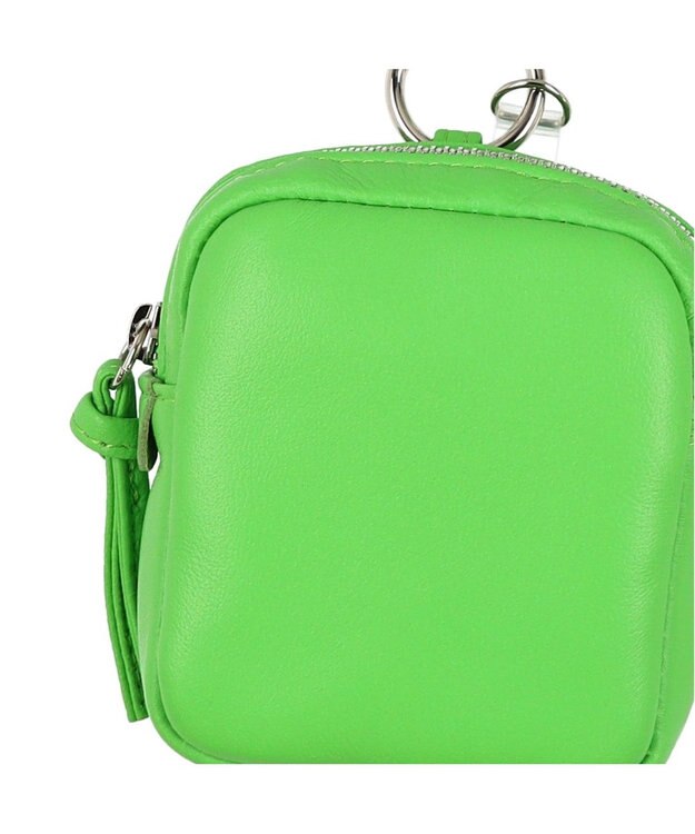 UNBILLION ペルケ perche / 蛍光レザーストラップ付き・チャームポーチショルダー グリーン