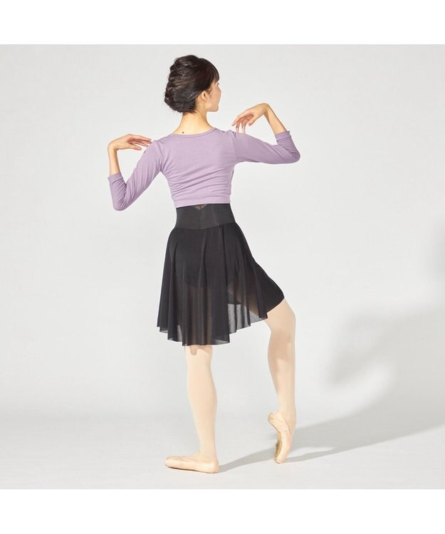 Chacott カシュクールトップ グレイッシュライラック