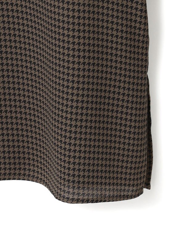 ICB 【接触冷感・UVケア・速乾・洗える】BackSatinAmunzen スカーフタイブラウス コーヒーベース柄系