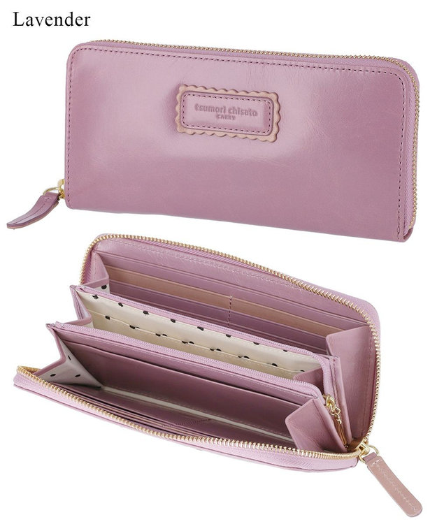tsumori chisato CARRY シンプルバイカラー ラウンドファスナー長財布 ラベンダー