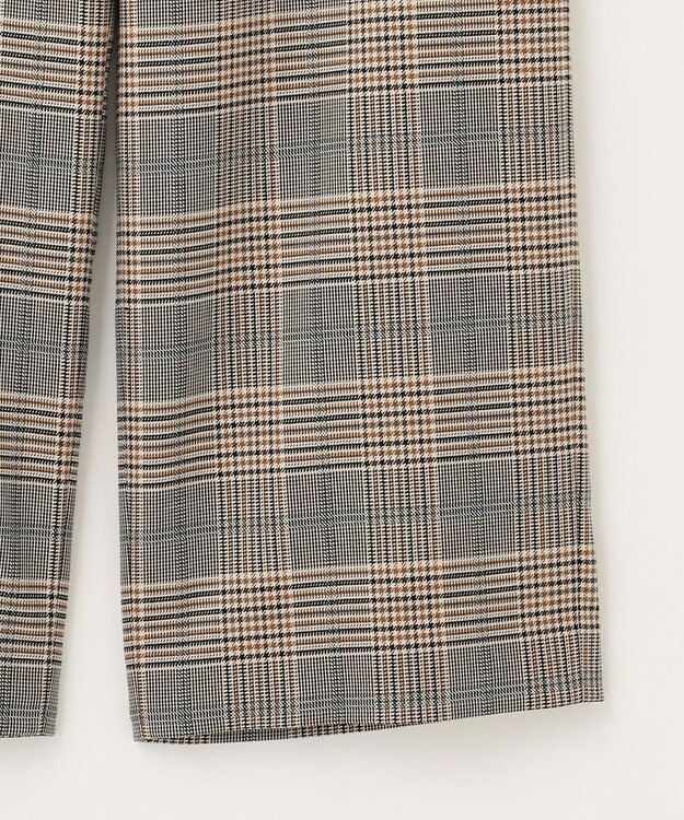 J.PRESS LADIES 【洗える】PL/Visストレッチチェック セミワイド パンツ グレー系3