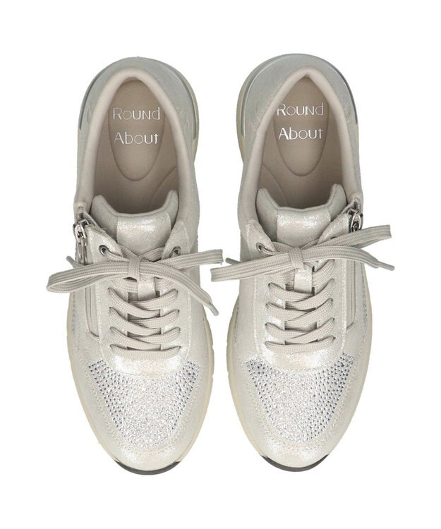 Bridget Birkin 【Round About】ラインストーンサイドジップスニーカー シルバー