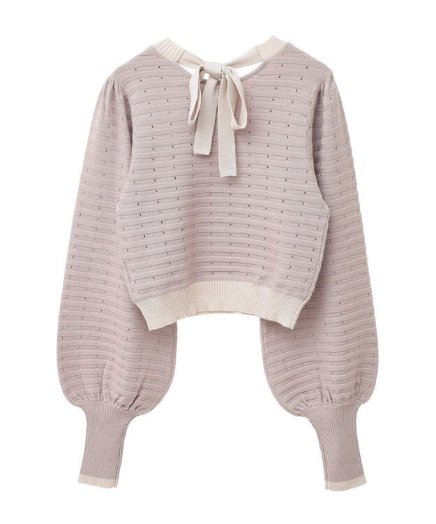 earth music&ecology 配色バックリボンプルオーバー Pink Beige