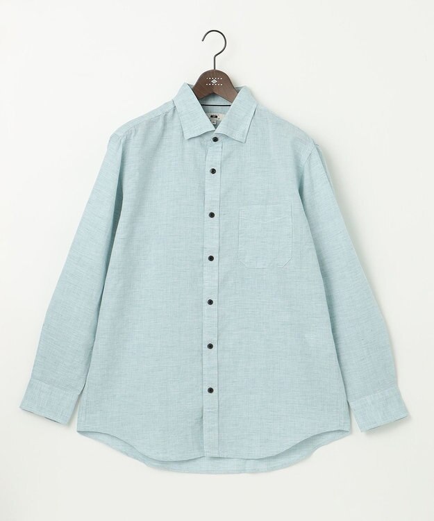 JOSEPH ABBOUD 【キングサイズ・カラー豊富/サステイナブル】リヨセルリネンサッカーシャツ グリーン系