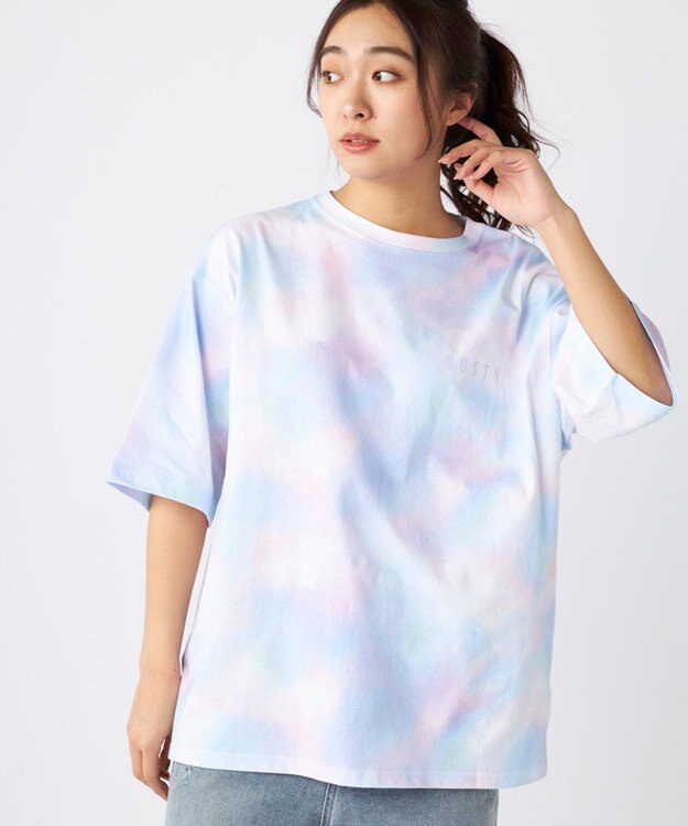 OP／FILA 【RUSTY】ニコちゃん×タイダイ柄半袖Tシャツ パープル