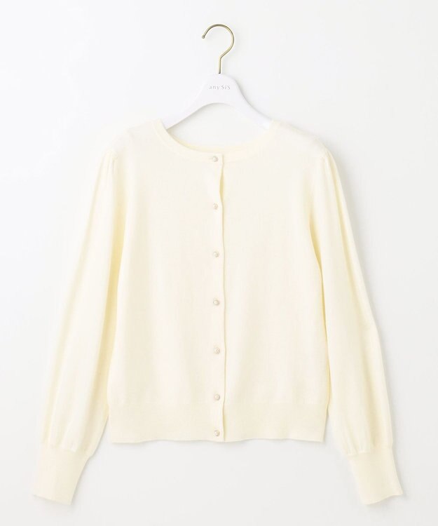 ANY SIS 【前後着用可能】2WAYパフスリーブ カーディガン アイボリー