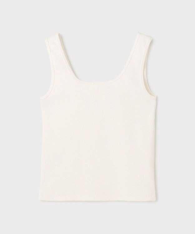 GRACE CONTINENTAL テレコリブトップ ホワイト