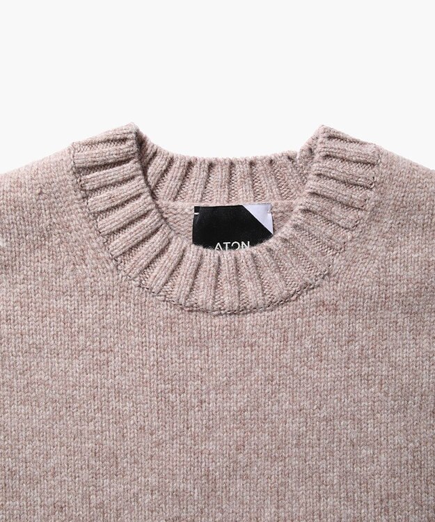 ATON COOMA LAMBS WOOL | ショートクルーネックプルオーバー BEIGE